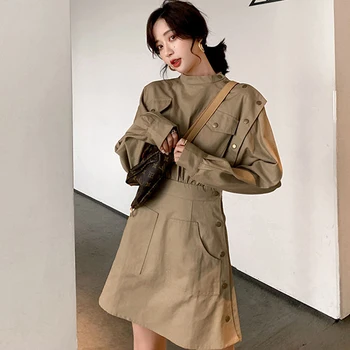 Rochie de toamna Femei 2020 maneca lunga Rochie de toamna Stil coreean Rochie Sexy Strappy Kawaii Haine Streetwear jupe femme plus dimensiune