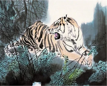 beibehang 3d tapet Chineză dominator tiger tiger murală pridvor animal fotografie tapet TV tapet de fundal pentru camera copii