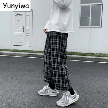 Pantaloni Casual Barbati Direct Harajuku Streetwear Stil coreean Carouri Glezna-lungime Talie Elastic Elevii Pantaloni All-meci Retro