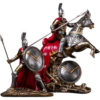 Vechi Luptător Roman De Schimb Modelul Din Rășină Caracter Figurine Decoratiuni Pentru Spartan Casa Veche Cal De Război Statuie Figura