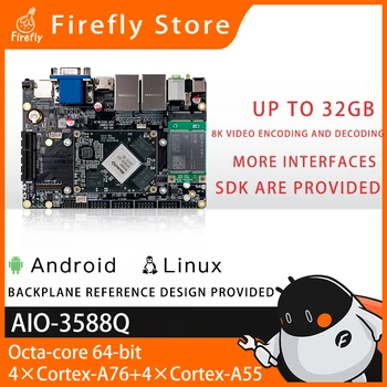 AIO-3588Q 8k Ai Placa de baza Rk3588 Octa-Core pe 64-Bit Procesor Gigabit Ethernet, Wifi6, 5g/4g de Expansiune Pentru Brațul Pc, Marginea de Calcul