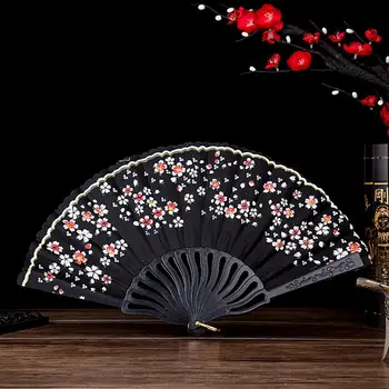 Unic De Bambus Fan Tipărite Ventilator De Mână Cârlig De Proiectare Modele De Flori Tesatura De Pliere Fan De Fotografie Elemente De Recuzită