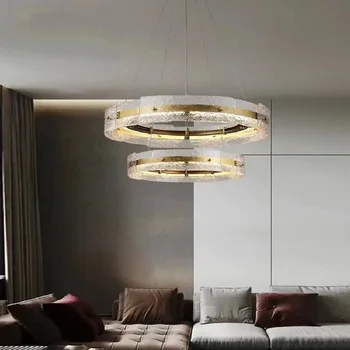 Candelabre LightsLED pandantiv lampă Nordic Modern de lux Cristal Inele pentru Living Dining Dormitor Bucătărie Rotund Decor Interior