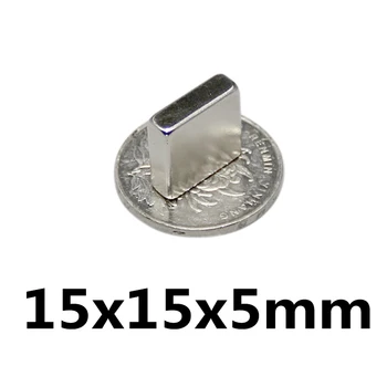 5~200PCS 15x15x5 mm Magneți Puternici N35 Neodim Bloc Magnetic Permanent 15x15x5mm Magnet Neodim foarte Puternic 15*15*5 mm