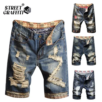 2023 Nou Primavara-Vara Denim Shorts pentru Bărbați Îmbrăcăminte pentru Bărbați Plaja Rupt Blugi Denim de Bumbac Scurte Casual, Afaceri Sociale Bărbați pantaloni Scurți
