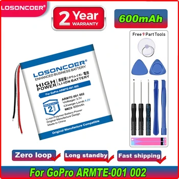 LOSONCOER 600mAh Pentru GoPro ARMTE-001 ARMTE-002 Erou 3 3+ 4 5 HERO3 HERO4 Wi-Fi Baterie YD362937P
