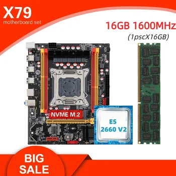 Kllisre placi de baza X79 KIT LGA 2011 combo-uri XEON E5 2660 V2 CPU 1buc x 16GB de memorie DDR3 1600 ECC RAM