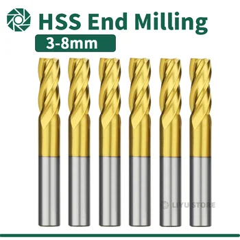 MP End Mill M35 de Mare Viteză din Oțel Cu Cobalt Și Acoperire de Titan 3mm-12mm 2F 4FMilling Cutter Poate Procesa Metal
