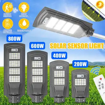 200W, 400W, 600W 800W COB Lumina Solara PIR Senzor de Mișcare Zid de Grădină în aer liber lampa Solara strada rezistent la apa Control de la Distanță Inteligent