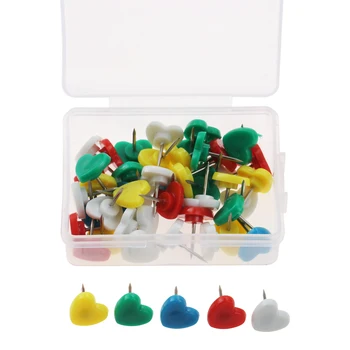 50Pcs/cutie în Formă de Inimă Pictura Fotografie de Perete Push Pin Decorative Tac Canapea Stud Perete Plat Știfturi de Fixare Piuneză Mobilier de Unghii