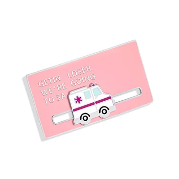 DCARZZ Ambulanță Broșă Pin de Metal Masina de Escorta, Am de Gând Pentru a Salva Vieți Email Roz Ace de Rever Insigna Medici Asistente medicale Femei Cadou