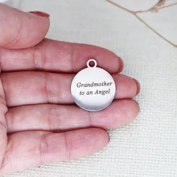 Nedar 3pcs/lot Bunica Cu Un Înger Pandantive Gravate din Oțel Inoxidabil Farmec Bijuterii Accesorii Colier Cadou de Ziua Mamei