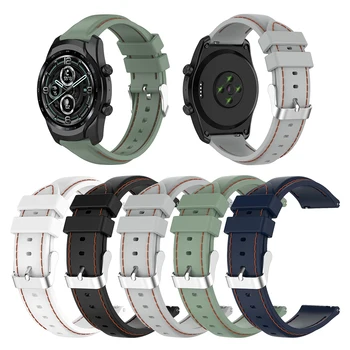 Uita-te la Trupa Decor Exterior Părți 22mm Banda de Silicon pentru Ticwatch Pro 3/Ticwatch Pro 3 LTE Moale Sport Watchband