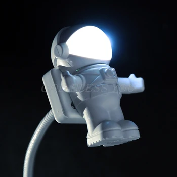 Spaceman Astronaut Mini Flexibila Led Bec Lumina de Masa de Gadget-uri USB Lampă de Mână Pentru Putere Banca PC Laptop Picătură de Transport maritim