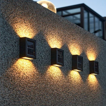 8Pcs Solare Lampă de Perete Impermeabil în aer liber în Sus Și în Jos Luminos de Iluminat Alimentat cu energie Solară Lumină pentru Casa Gradina Veranda, Curte Decor