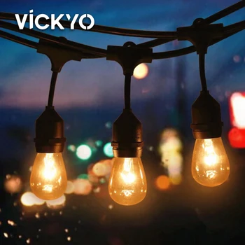 VICKYO LED-uri Impermeabil Solare Zână Lumina Bec Edison Pom de Crăciun Decorativ String Lumina Pentru Exterior Ghirlanda Gradina Curte