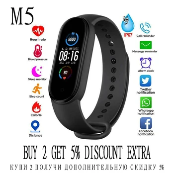 M5 deportivo inteligente TSLM1 para hombre y mujer, pulsera inteligente deportiva M5 con de control del ritmo cardiaco