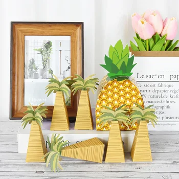 5/10buc Ananas, nucă de Cocos Palmier Cutii de Bomboane 3D Pungi de Cadouri Hawaiian Petrecere de Nunta de Decorare Ziua de nastere Copil de Dus Provizii