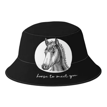 Primavara-Vara Cal Bucket Hat pentru Barbati Femei Reci Animale Cai Iubitor de Pescar Pălării de Pescuit Bob Femme Gorro