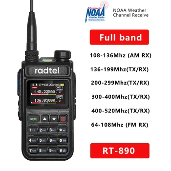 Radtel RT890 136-520Mhz Full Band Sunca Doi-Way Radio 999 CH Walky-Talky SUNT Aviației Trupa de Aer LCD Color de Poliție Marin HT