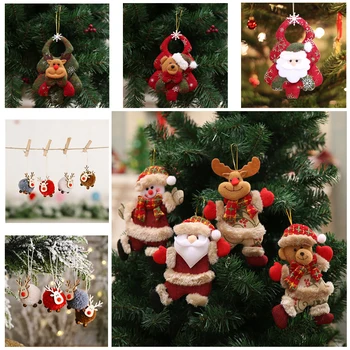 Pomul de crăciun, accesorii de Crăciun doll dans bătrân om de zăpadă, cerb, urs cârpă papusa pandantiv cadou