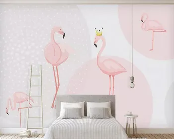 beibehang Original Nordic Moderne Abstracte Geometrice Rotunde Flamingo Camera Copiilor Tapet de Fundal TV 3d tapet