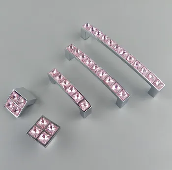 Strălucitoare Real Roz Cristal Diamant Maner Pentru Mobilier Sertar Masă Manere De Dulap Dulapuri De Bucatarie Dulap Dulap Trage