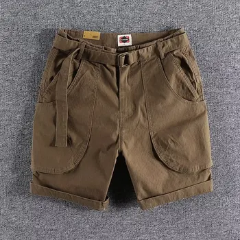 Noi de Vara Lejere Casual din Bumbac Centura îmbrăcăminte de Lucru pentru bărbați Shorts pentru Bărbați