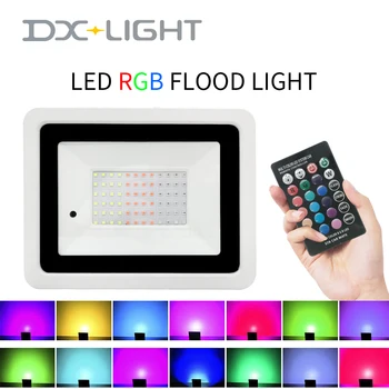 RGB LED-uri de Lumină de Inundații 20W 30W 50W 100W în aer liber RGB Proiector Reflector Reflector IP68 Spălare de Perete LED Lumina Cu Telecomanda