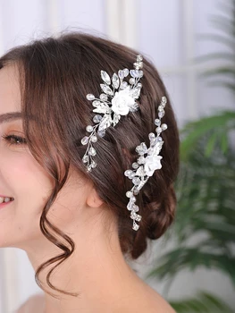 La modă de Nunta Floare Frizură Mireasa accesorii Stras Diadema Femei Ac de păr și Păr de Fată Decor de Mireasa Pălării