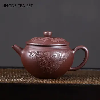 Antic Yixing Violet Ceainic de Lut lucrate Manual Zhu Noroi Oală de Ceai Personalizate Filtru de Frumusețe Ceai Infuser Minereu Brut Zisha Teaware 190ml