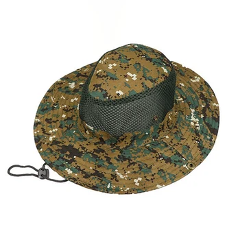 În Aer Liber Boonie Camuflaj Găleată Pălării Pescar Pălării Cu Borul Larg Parasolar Pescuit Camping Boonie Hat Gol Pac