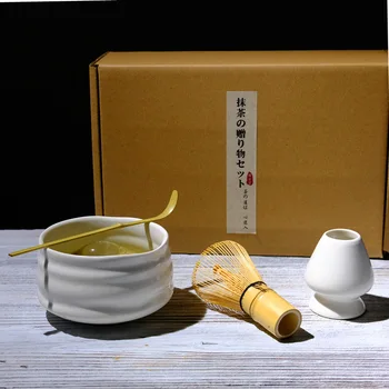 4buc/set Set de Ceai Matcha Tel de Bambus Scoop Ceramice Matcha Castron Tradiționale lucrate Manual pentru prepararea de Ceai Instrumente de Ceai Japonez Setul de Unelte