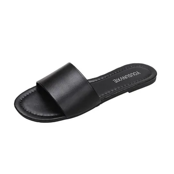 New Open-toe Flats cu Flip-flops pentru Femei de Vară Nou Designer de Pantofi Doamnelor Moda Casual Culoare Solidă Papuci pentru Femei