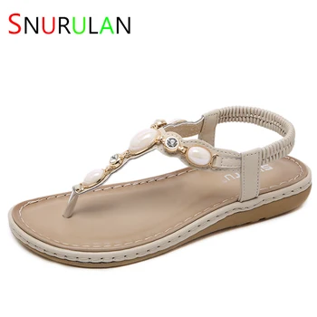 Sandale pentru Femei de Seara Vară Boho Plat Sandale Casual Thong Sandale Curea Elastica Sandale Plaja Flip Flop