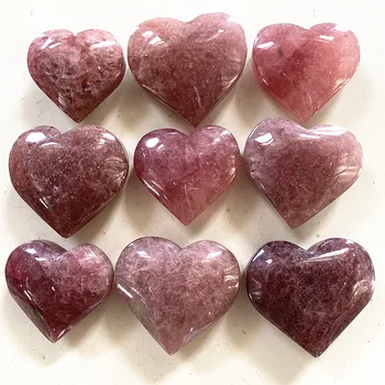 Noi sosiri sculptate cristale pietre de vindecare căpșuni roșu de cuarț în formă de inimă de vânzare
