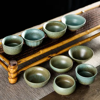 Japoneze Ceramică Grosieră Ceașcă De Ceai Ceramice De Uz Casnic De Apă Potabilă Cana Retro Verde Glazura Master Cupa Creative Kung Fu Mic Castron De Ceai