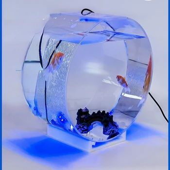 Personalizat, Acrilic Pește Glob Desktop Inteligent Închis Transparent Mici, rotunde, Plante de Apă Douyu Peisaj acvariu cu Meduze