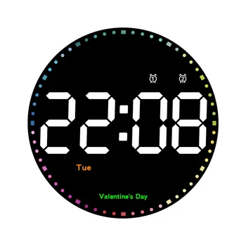 10 inch Rotund Ceas de Perete Digital de Control de la Distanță Temp Data de Afișare Cronometru Ceas de Masa montat pe Perete Dual Alarme Ceas cu LED-uri