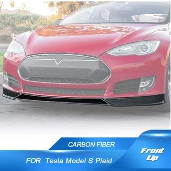 Fibra De Carbon Mașină De Fata Buza Spoiler Spoiler Pentru Tesla Model S Carouri 2021-2023 Spoiler Fata Buze Barbia Protector Guard