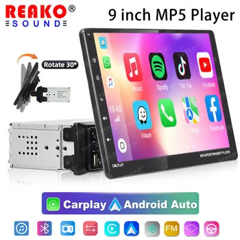 REAKOSOUND 1Din 9inch Multimedia MP5 Player Detașabil Touch Screen Radio Auto Stereo Auto Android Carplay Bluetooth FM MirrorLink
