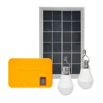 1Set Camping Panou Solar Luminii Solare Încărcător de Economisire a Energiei Solare în aer liber de Lumină Interioară Reîncărcabile LED 2 Bec Set (B)