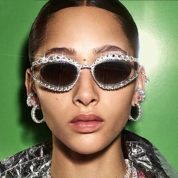 Y2K Vintage Punk Diamant ochelari de Soare Femei Pentru Barbati Nou Ochelari de Soare Brand de Lux de Designer de Moda de Cristal Stras Nuante