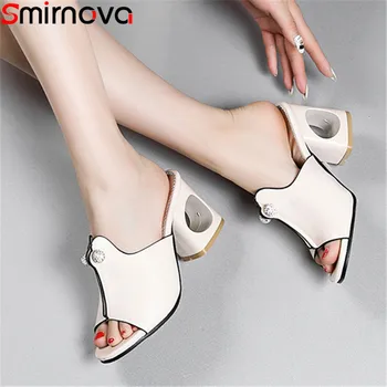 Smirnova plus dimensiune 34-48 moda vara pantofi noi femeie pătrat tocuri inalte pantofi femei Casual, sandale femei 2020 pantofi de vara