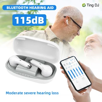 Bluetooth reîncărcabil Auditive cu APLICAȚIA pentru Seniori Și Adulți Digital auditiv Căști Bluetooth Muzica