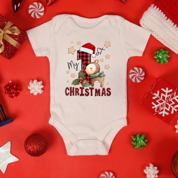 Primul Meu Crăciun Nou-Născuți Body Copii Short Sleeve Romper Salopeta Pentru Fete Baieti Unisex Tinuta Xmas Haine De Petrecere