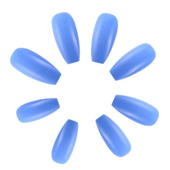 Elegant Albastru Lungi Unghii False Confortabil Poartă Reutilizabile Unghii pentru Femei și Fete Salon de Unghii