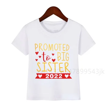 2022 Promovate Pentru a Fi Sora mai Mare a Copilului T-shirt Copii T-shirt Cadou Copil de Vara cu Maneci Scurte Familie de Potrivire Frate T-shirt