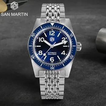 San Martin 37mm 62Mas Bărbați de Lux Ceas de Scufundare PT5000 Automat Mechanical ceas de mână rezistent la apa 20 ATM Safir BGW-9 Luminos