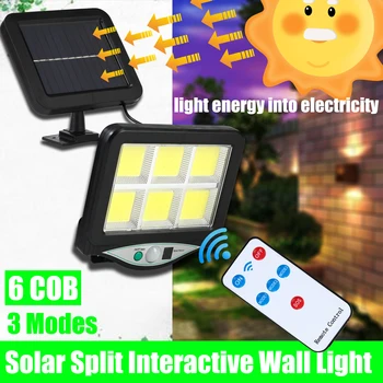 COB Led Split Alimentat de energie Solară în aer liber Lumina senzor de Mișcare PIR, Senzor de lumina Soarelui Impermeabil Perete de Urgență Lampă de Stradă Siguranță Grădină Constantin